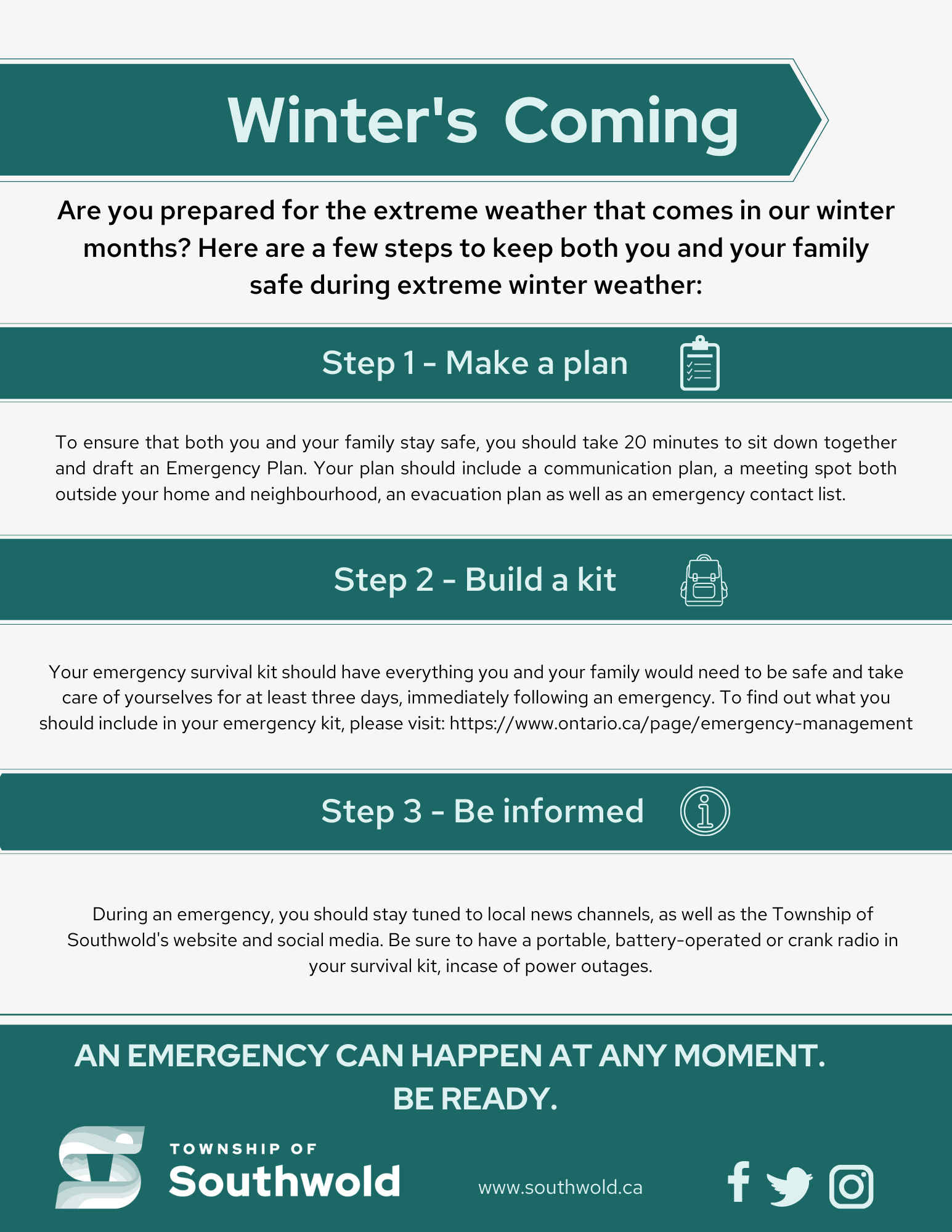 Winters coming infograpic