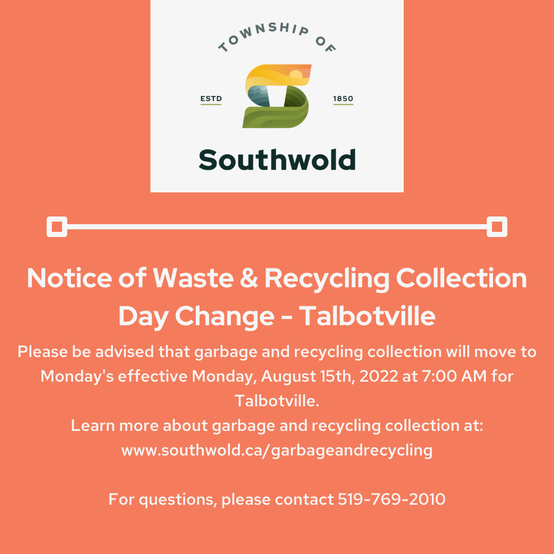 Collection day change notice graphic