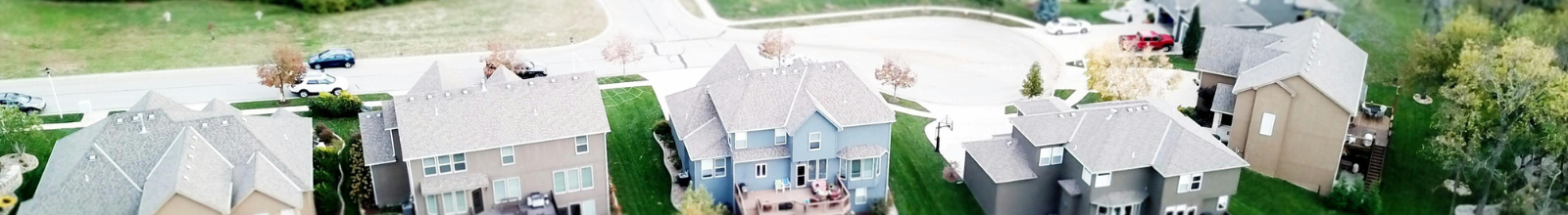 Aerial view of a neighbourhood